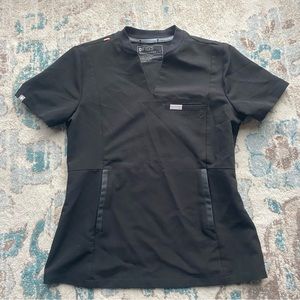 FIGS Odesa Black Size Small- Black Scrub Top
